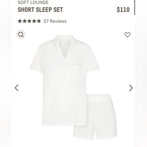 Skims - short sleeve button up set in Marble.